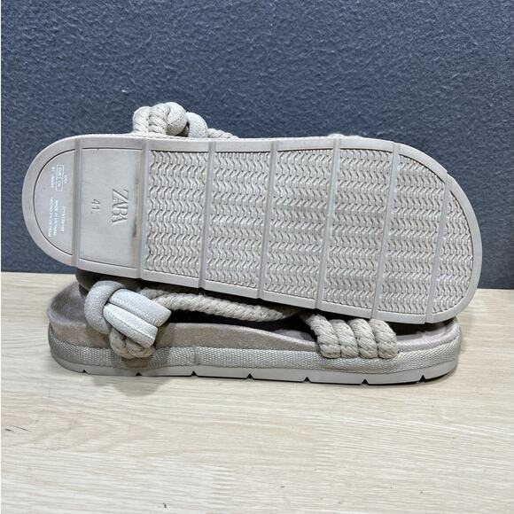 Zara Rope Sandals Womens Size 41 Beige 2713/120. - Picture 6 of 9